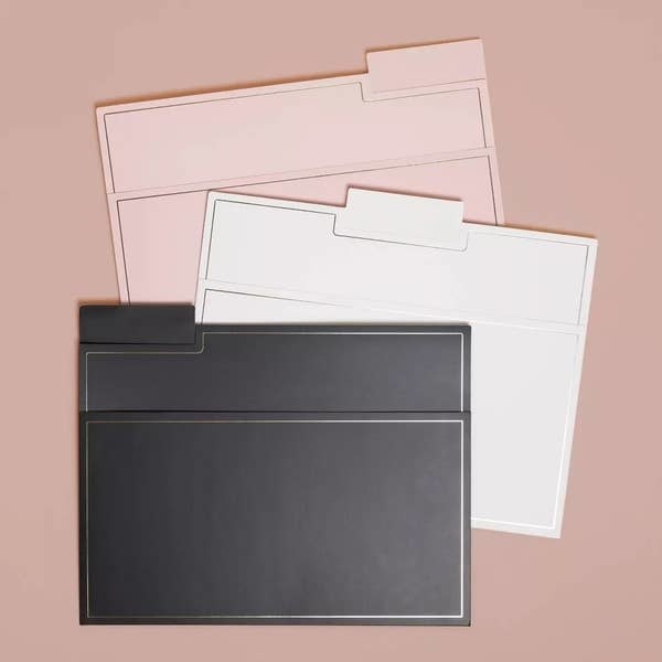 The file holders in three colors