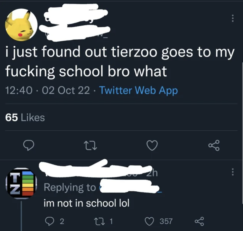 person calling out a lie by saying they don&#x27;t go to school