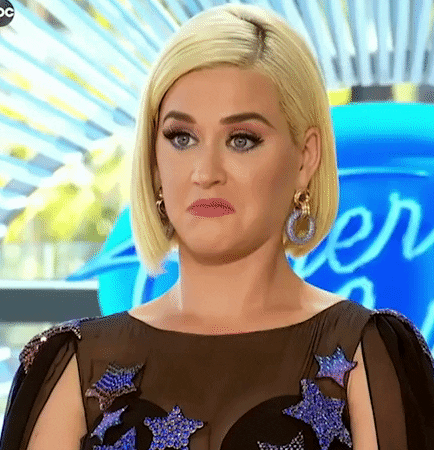 Katy Perry looks confused during a moment on &quot;American Idol&quot;