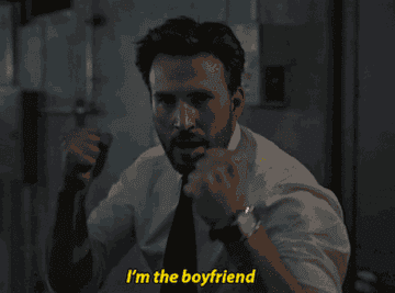 Chris Evans swinging his fists and declaring he&#x27;s the boyfriend in Ghosted.