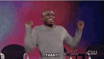 GIF of man dancing that says &quot;yaaay!&quot;