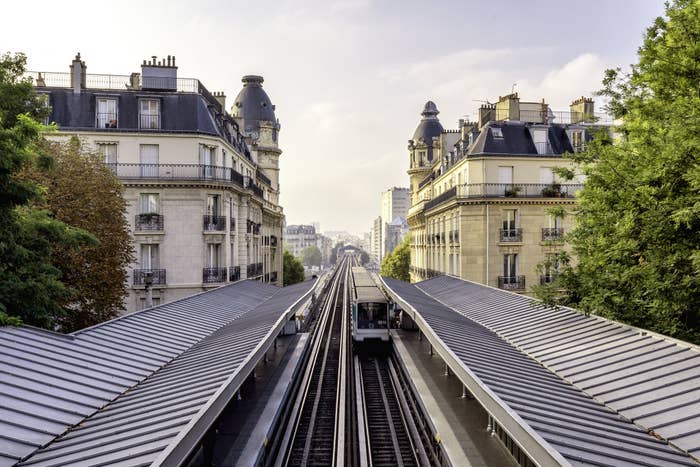 A train passing through Paris.
