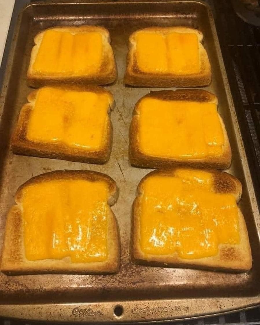 Melted cheese on toast