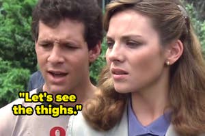 Steve Guttenberg and Kim Cattrall in "Police Academy"