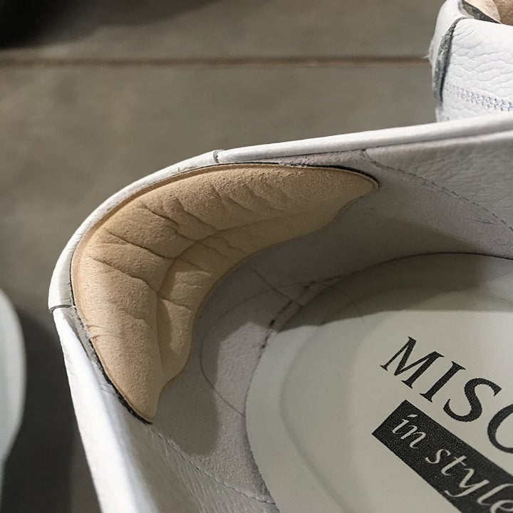 Reviewer image of the heel cushion inside their shoe