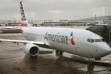 Photograph of American Airlines plane at gate