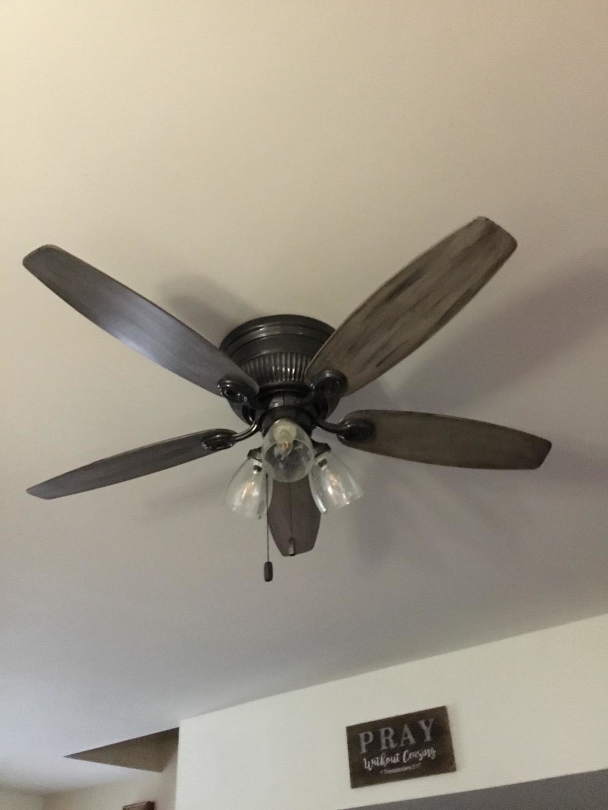 reveiwer&#x27;s fan now painted all black; previously it was brass-looking.