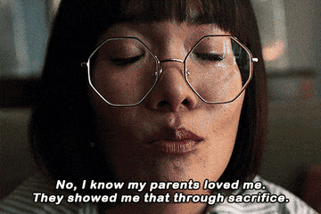 woman saying, no i know my parents loved me, they showed me through sacrifice