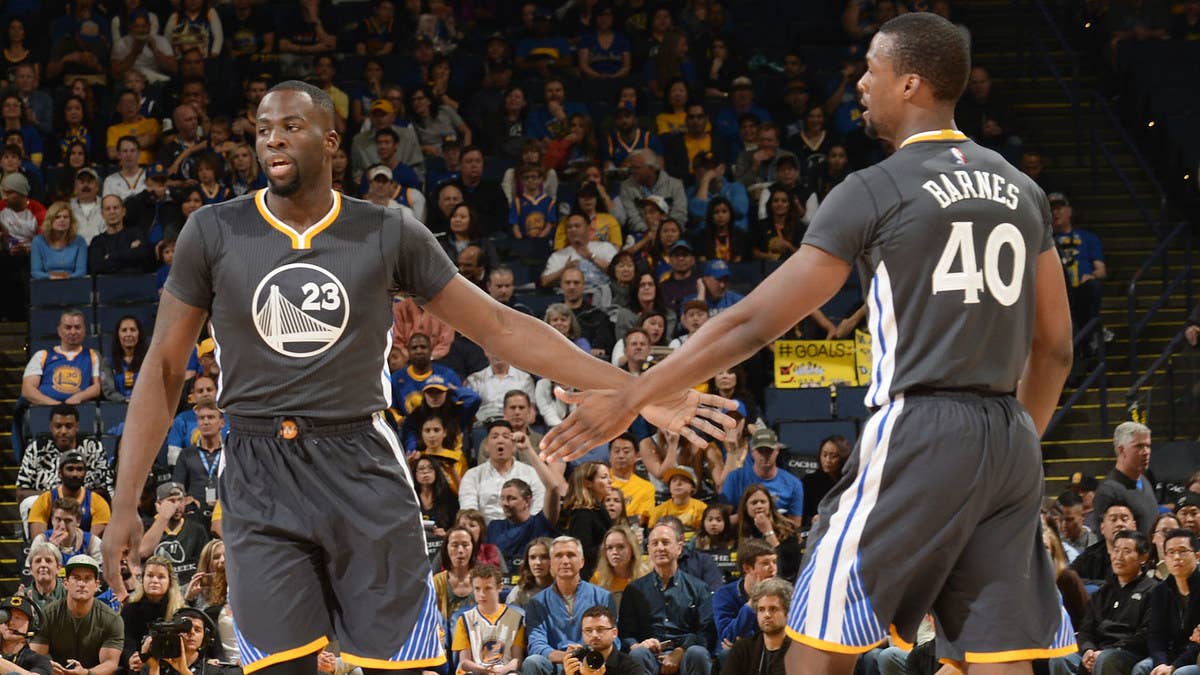 Draymond Green believes Harrison Barnes is still angry at him for pushing the Warriors to sign Durant in 2016, which resulted in Barnes leaving for Dallas.