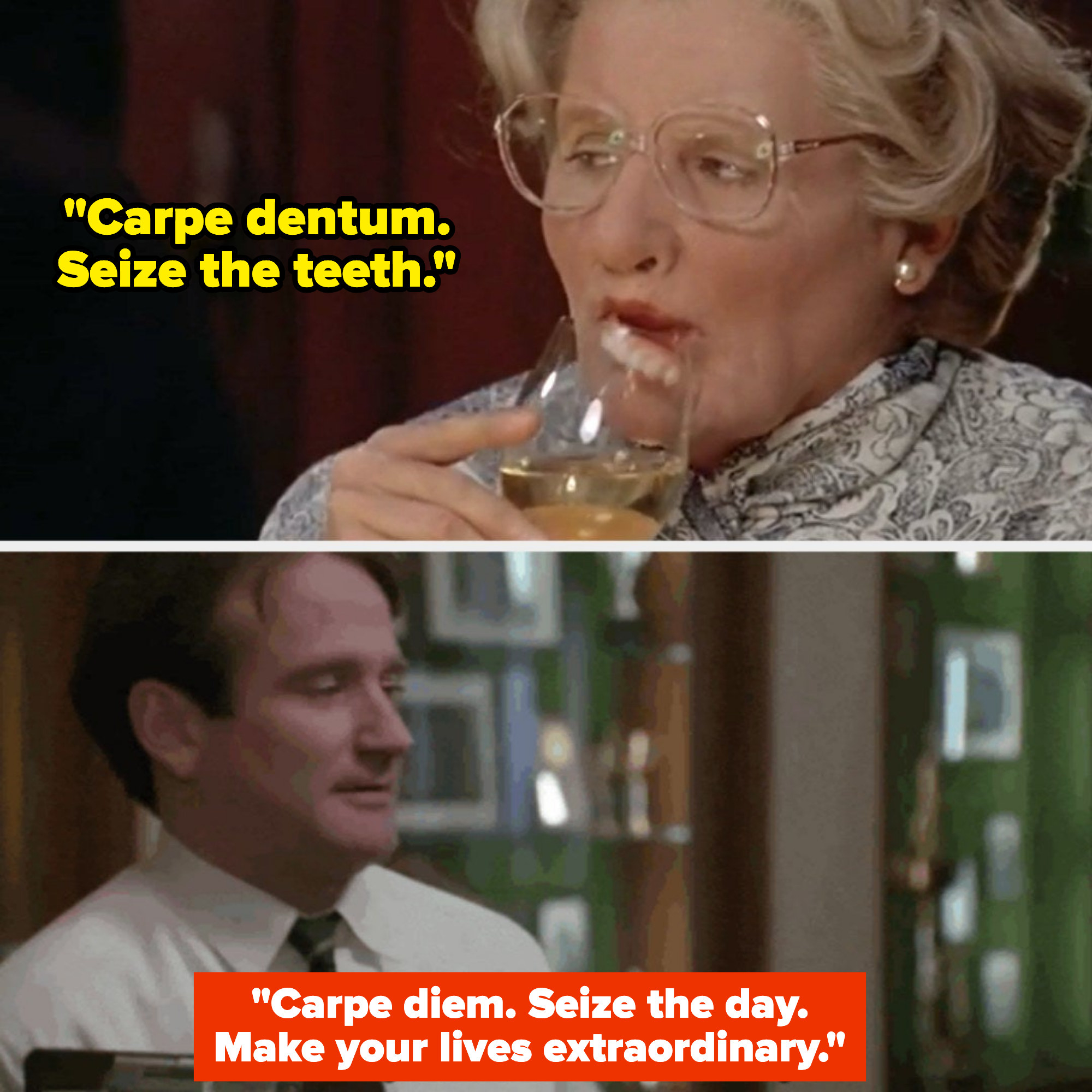 Robin Williams in &quot;Mrs. Doubtfire&quot; and Dead Poets Society