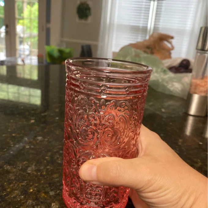 Review photo of the pink highball glass