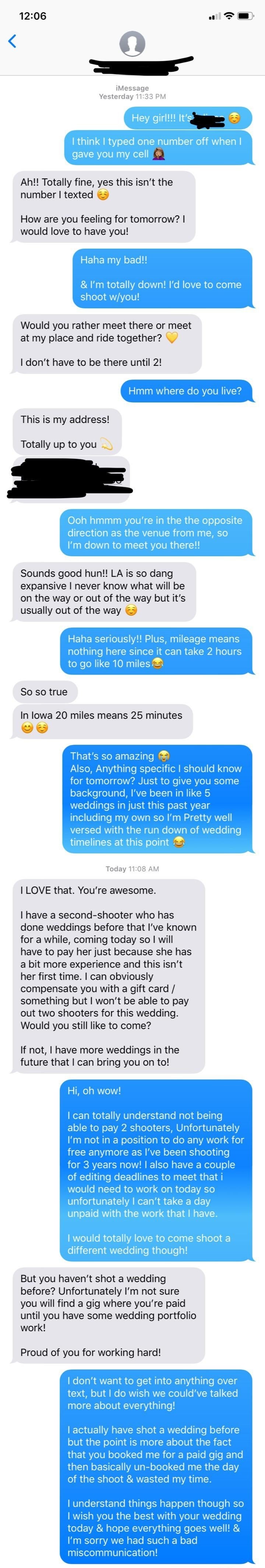 Screenshot of a text conversation