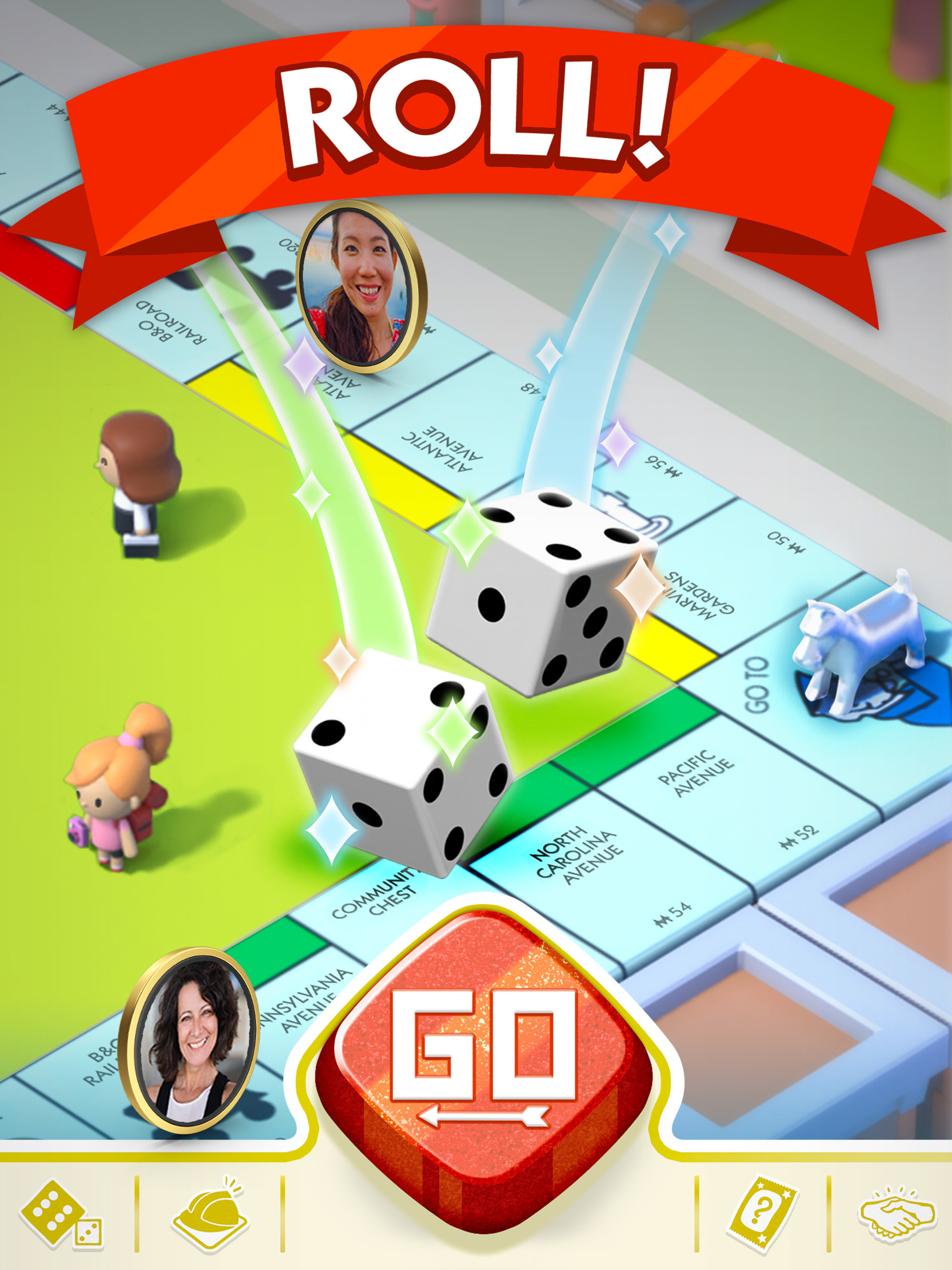 Screenshot of Monopoly Go game play