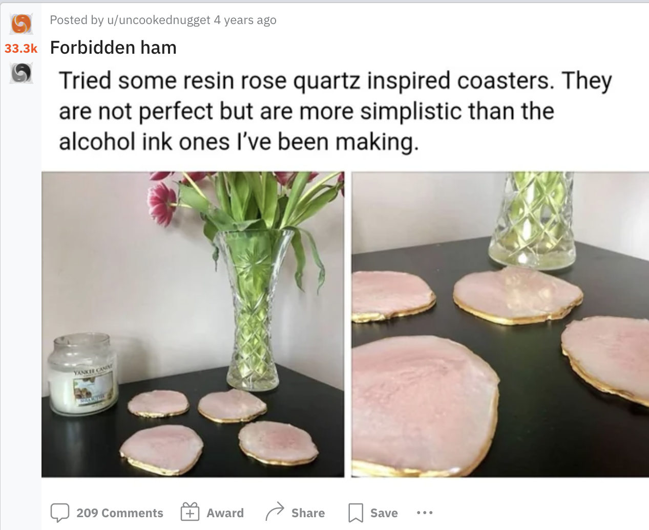 circular coasters that look like ham slices