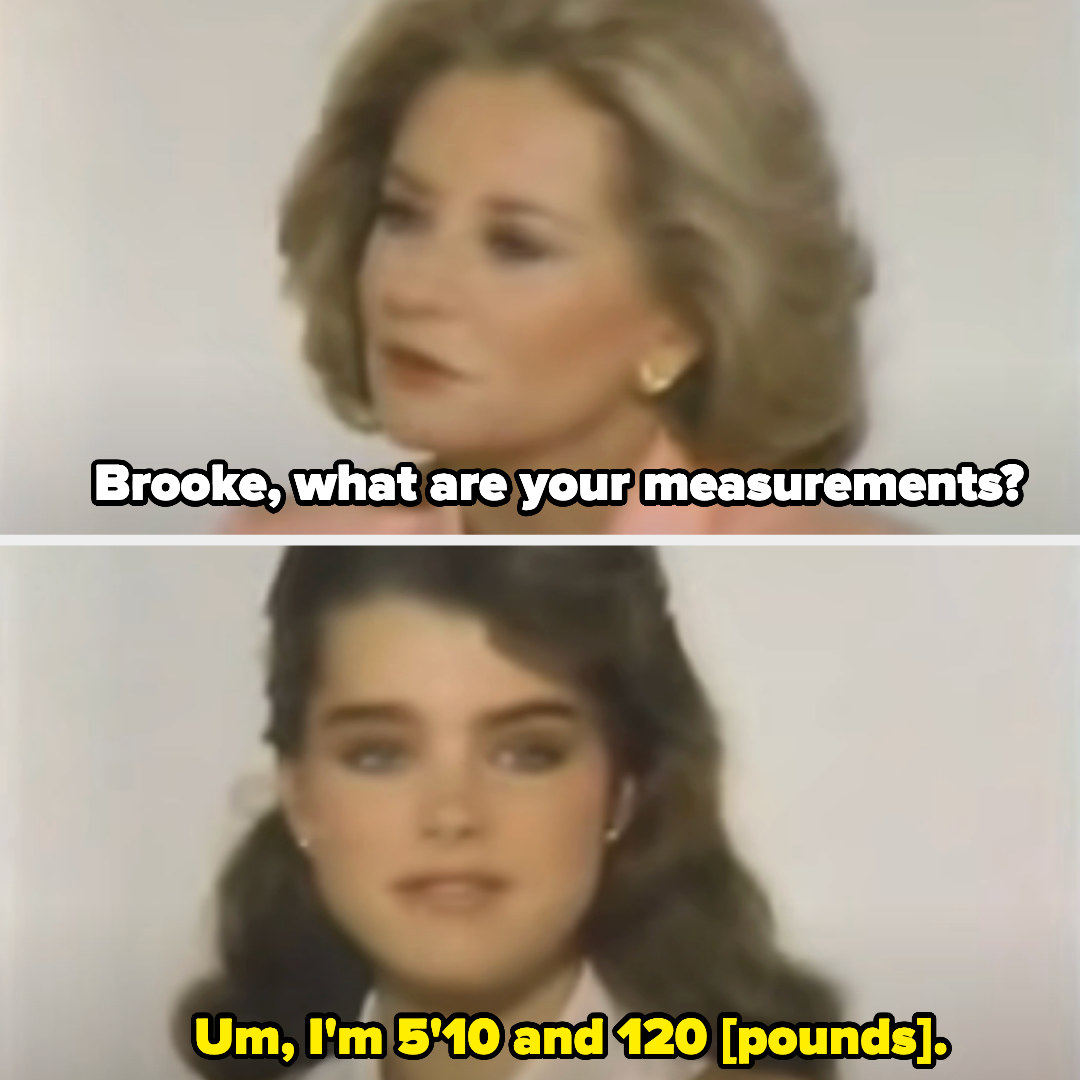 barbara asking, what are you measurements and brooke answering, um, 5&#x27;10 and 120 pounds