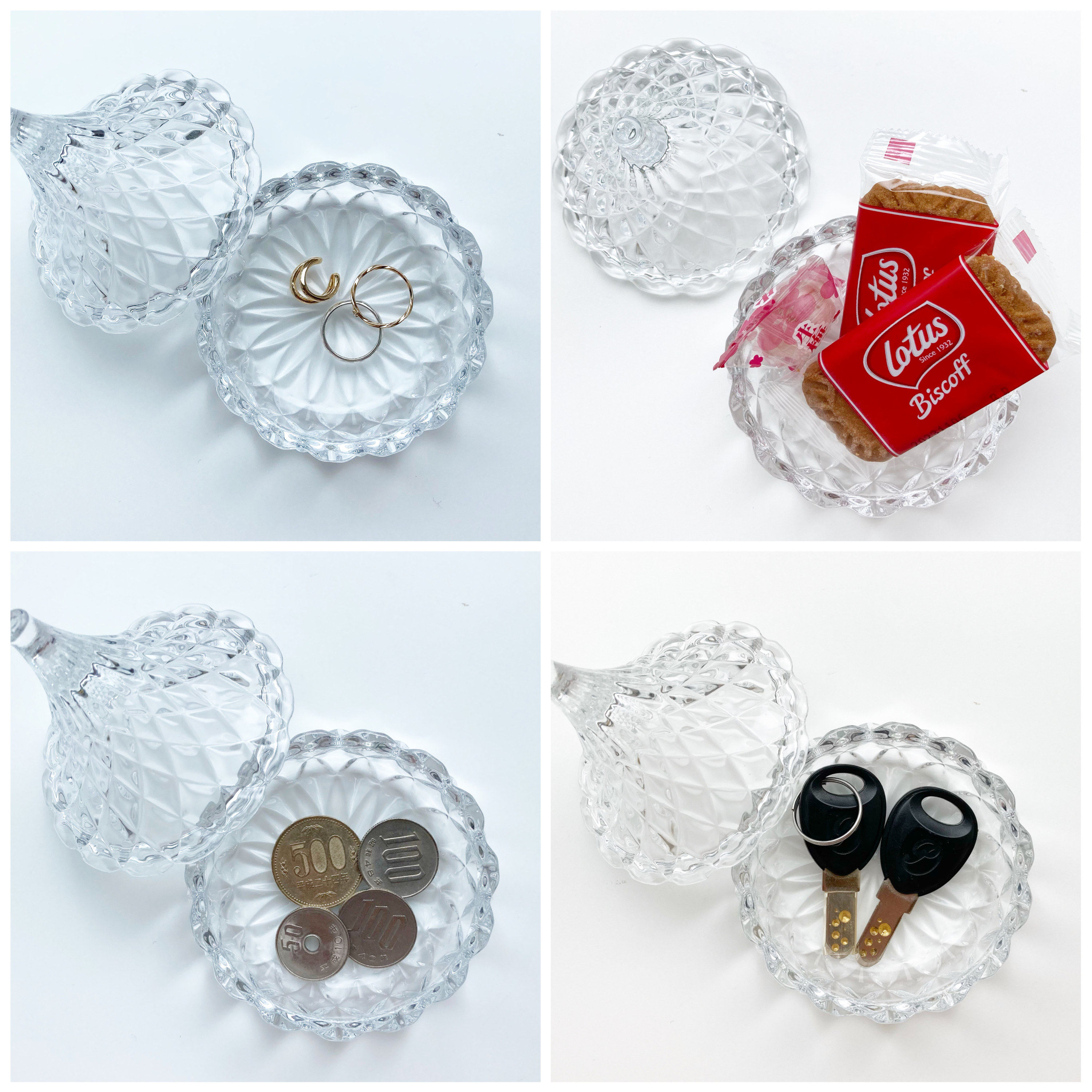 CanDo(キャンドゥ)の小物入れ「インテリアガラスキャニスタードロップ」