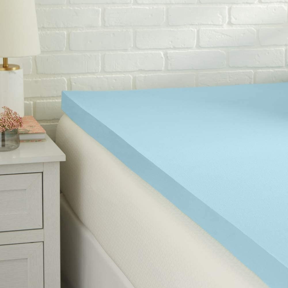 blue mattress topper