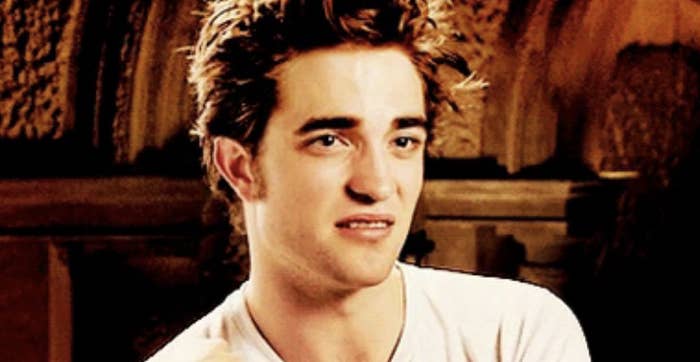 robert patterson scrunching his face is disgust