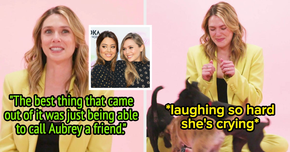 Elizabeth Olsen Discussed Working With Aubrey Plaza, Presenting At The Oscars With Pedro Pascal, And More While Playing With Puppies