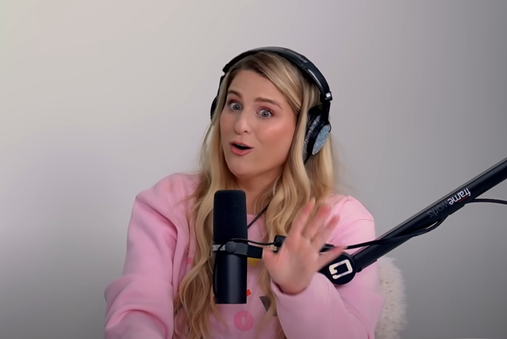 A screencap of Meghan Trainor from her Youtube show
