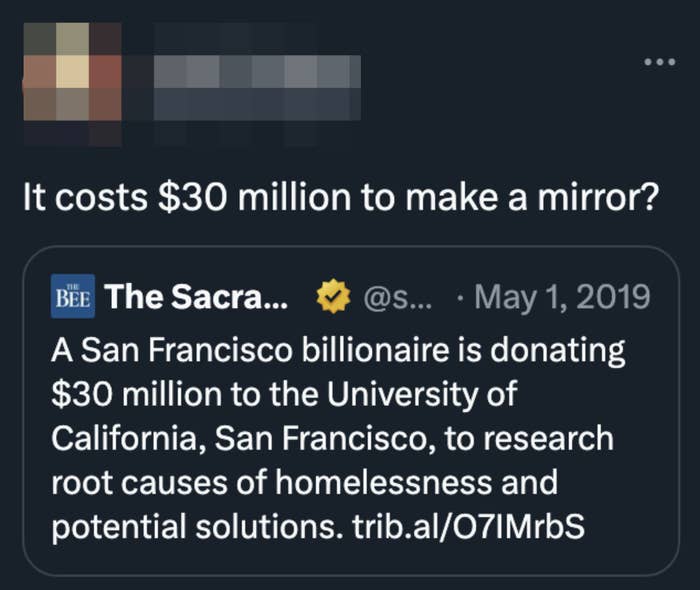 "It costs $30 million to make a mirror?"