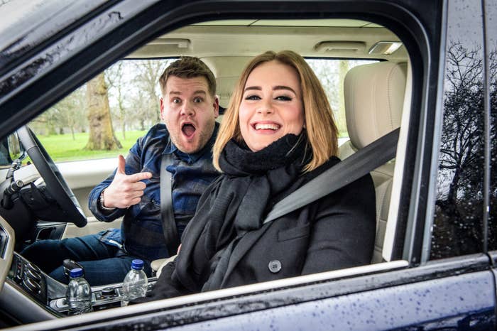 James in the car with Adele