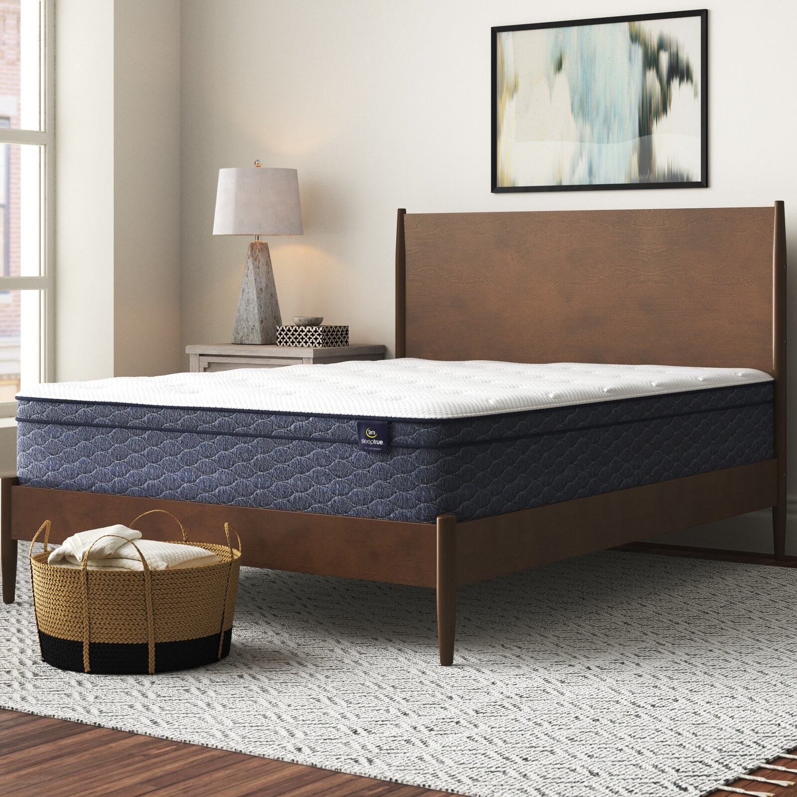 Image of the blue and white mattress