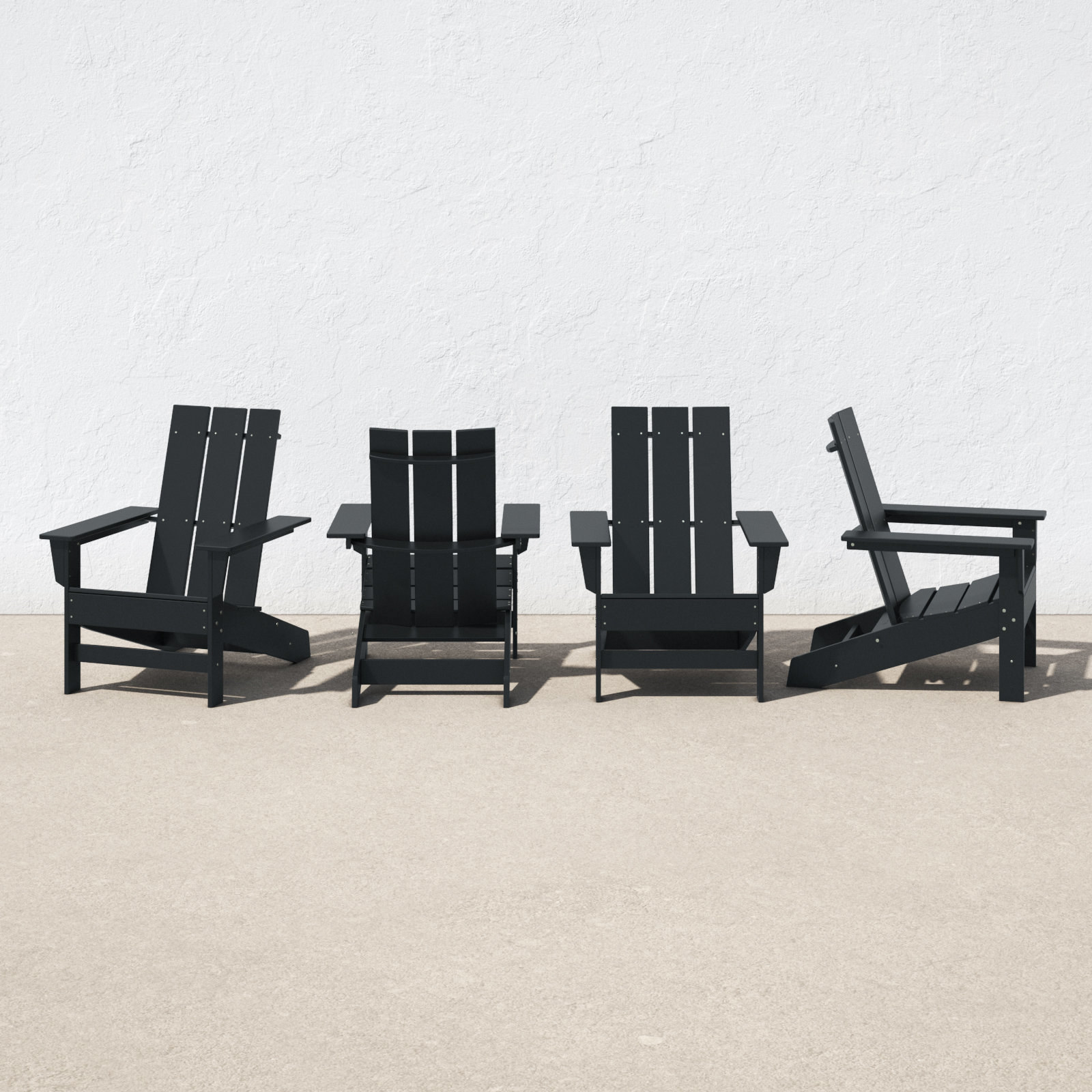 Image of four black chairs