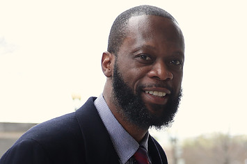 Pras Michel is photographed as he arrives at U.S. District Court.