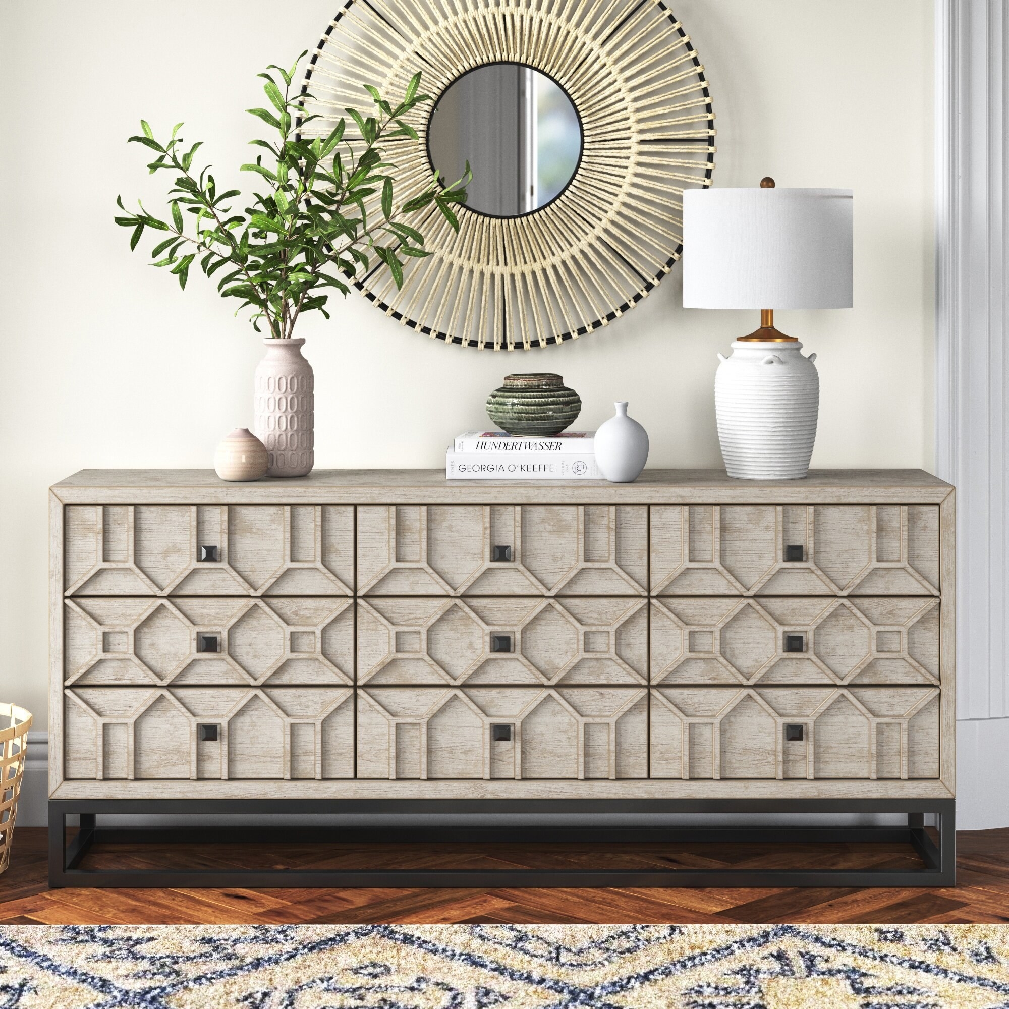 Image of the light-colored dresser