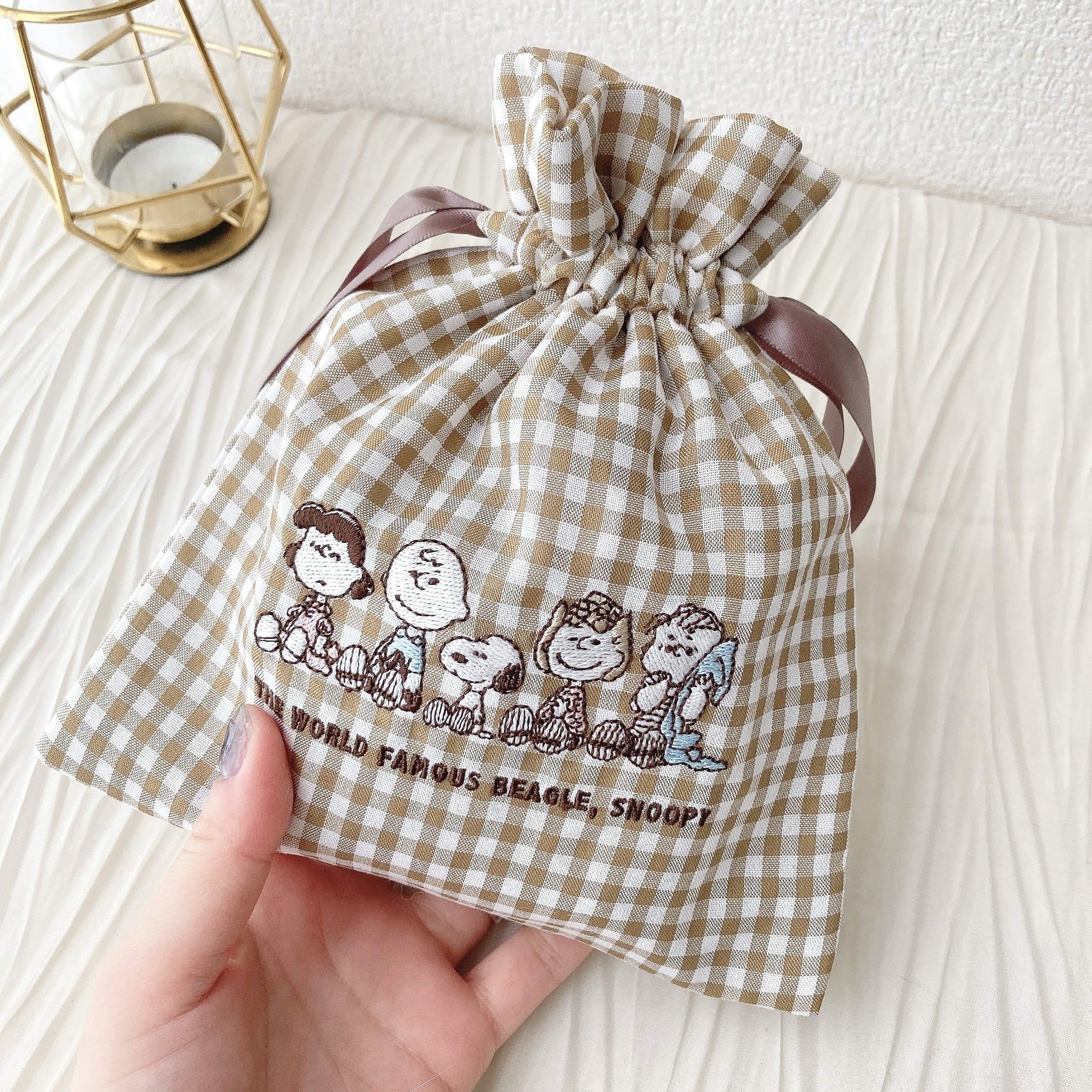 PLAZA（プラザ）限定のオススメのポーチ「スヌーピー PEANUTS 巾着ポーチ」