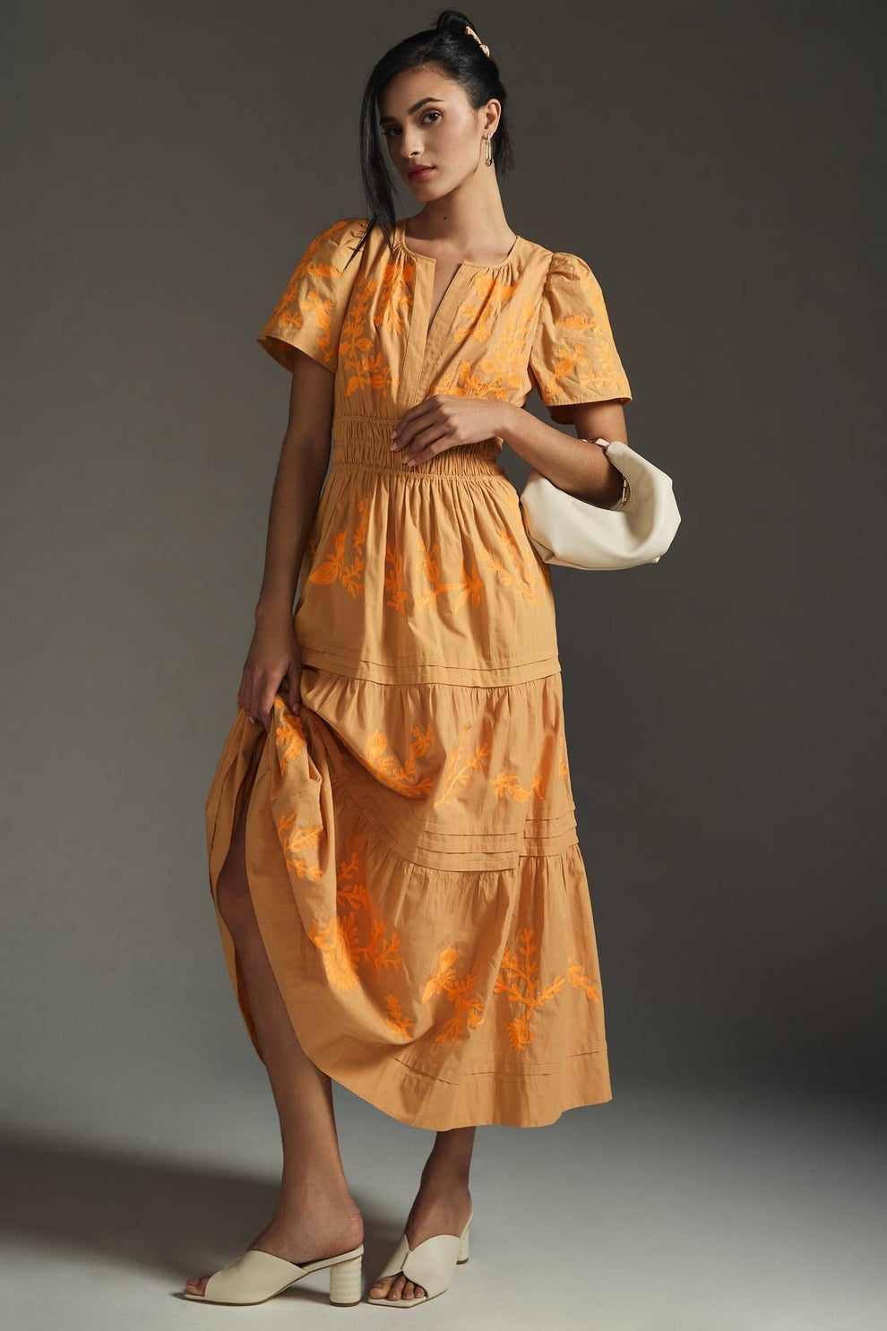 elegant evening dresses with sleeves Jessi Long Dress Photoshoot Red Overlay Dress Color:MIDNIGHT