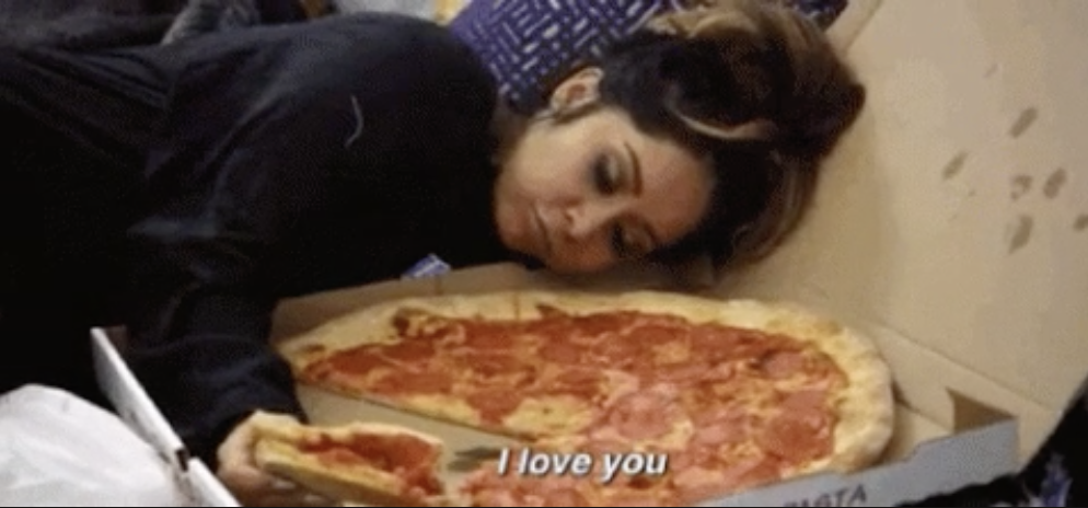 Snooki from &quot;Jersey Shore&quot; cuddled up next to a pizza and saying &quot;I love you&quot;