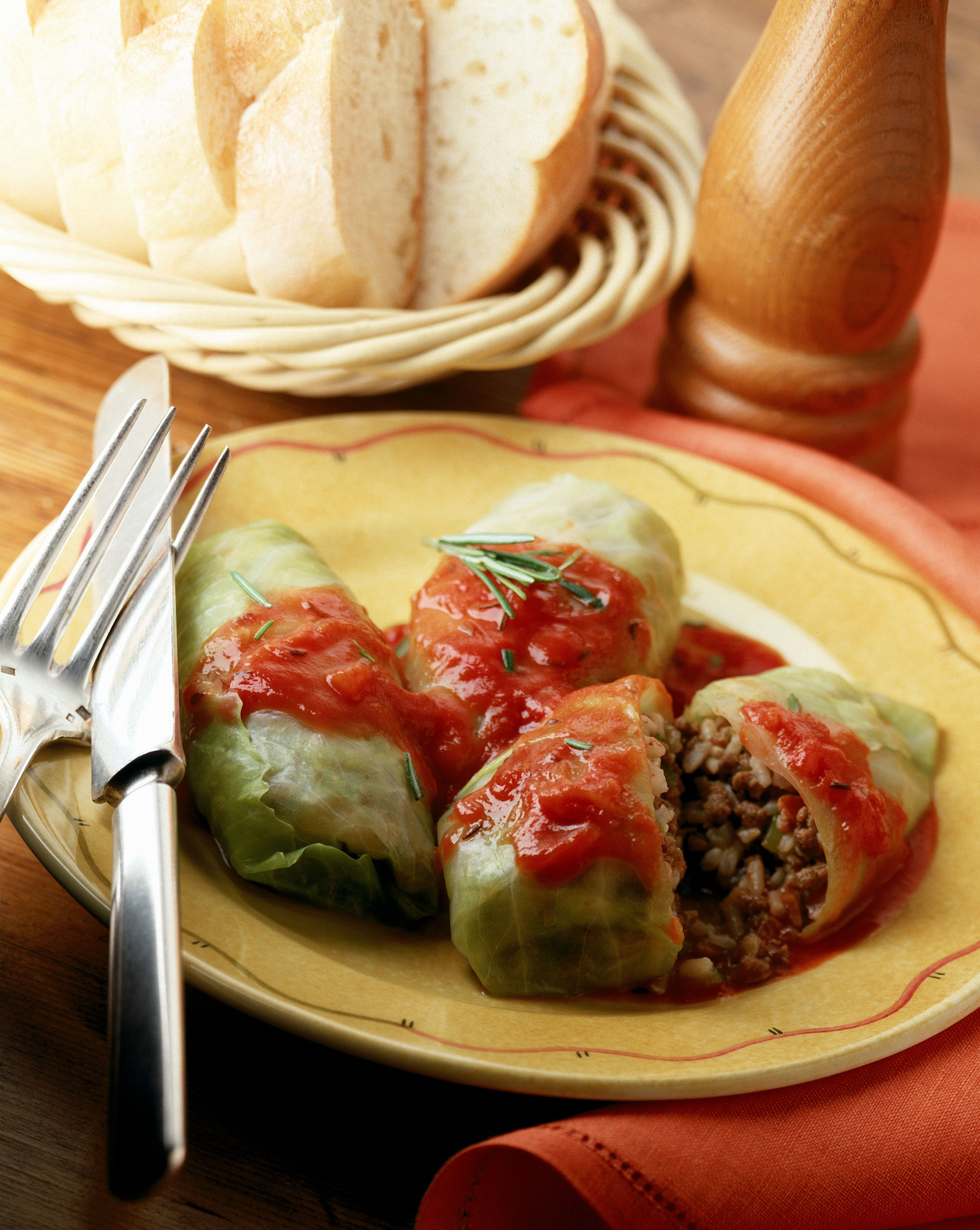 Stuffed cabbage with ground beef