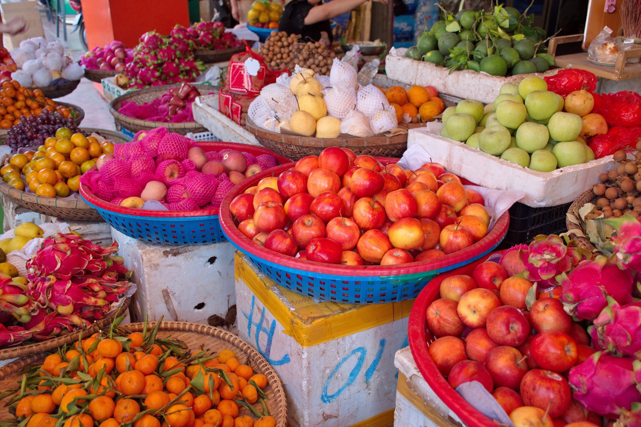 A fruit market in Cambodia