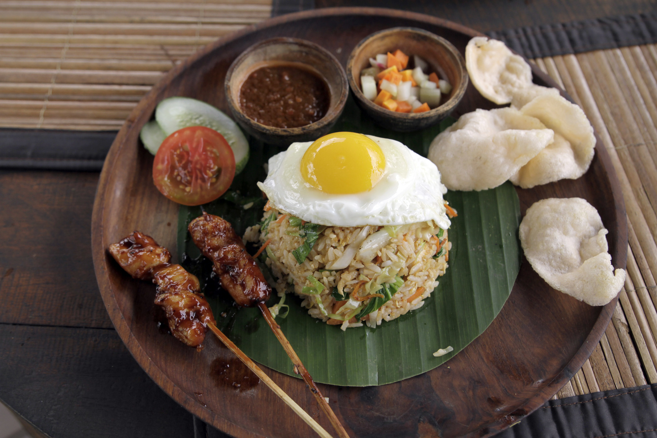 A plate of Nasi Goreng, Indonesian food