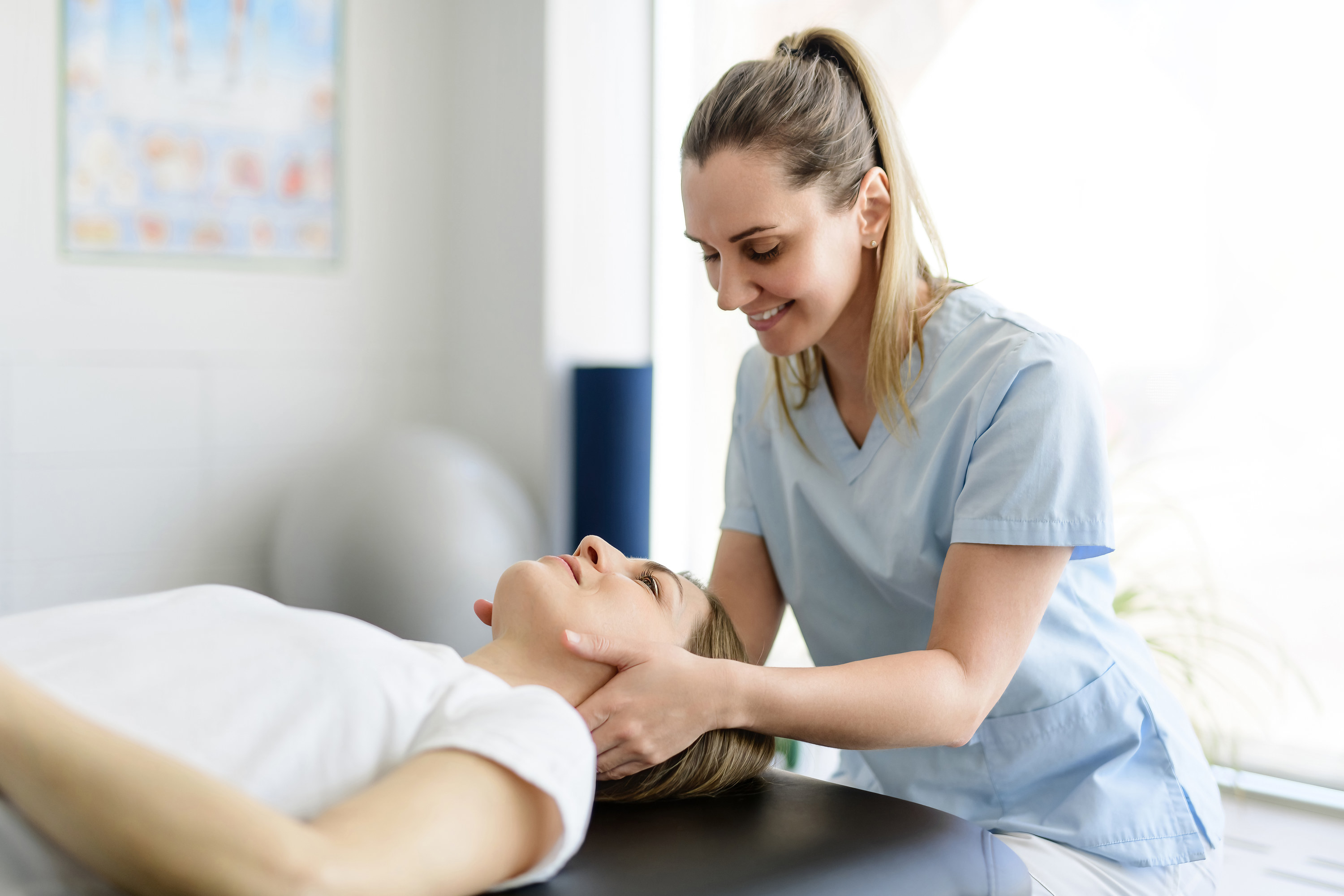 A massage therapist giving a massage