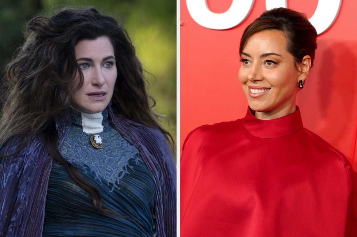 kathryn hahn in wandavision and aubrey plaza
