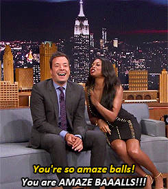 Jimmy Fallon and Taraji P. Henson telling each other &#x27;You&#x27;re so amaze balls!&quot;