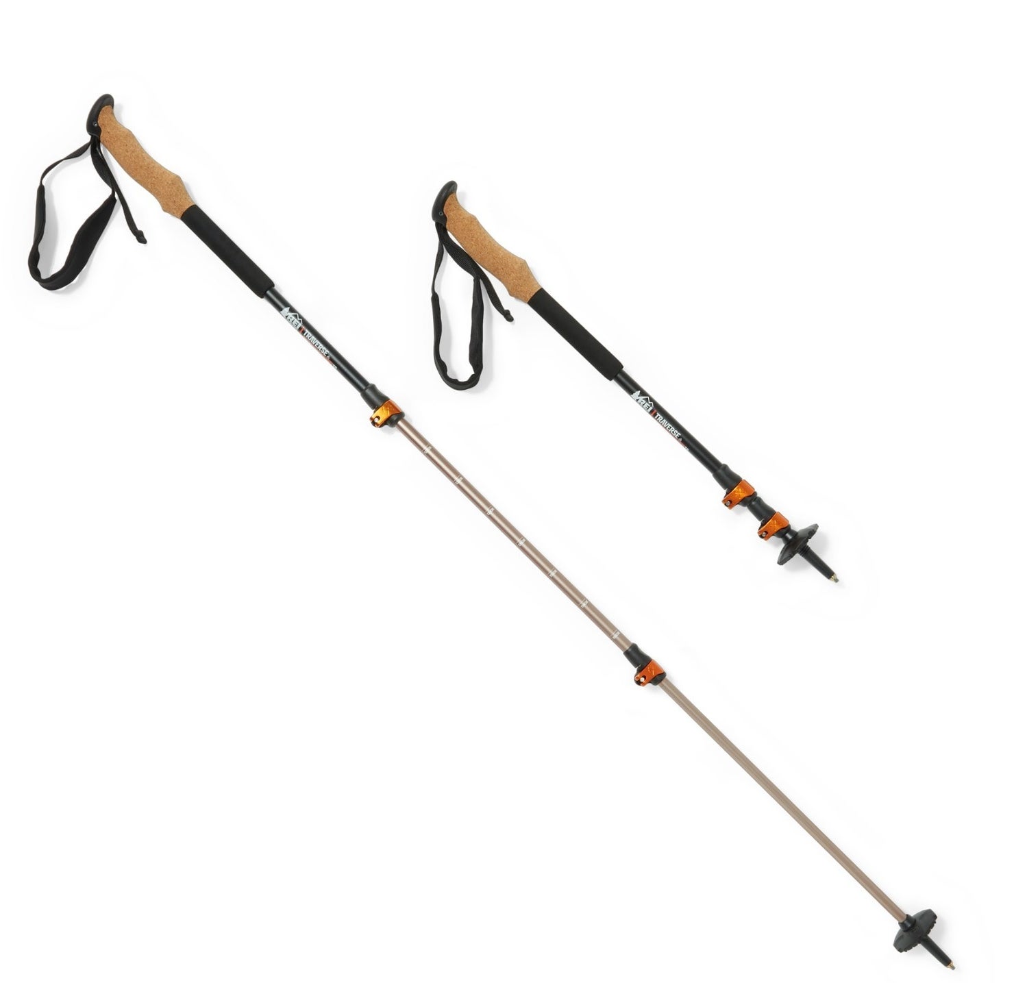 collapsible trekking poles with cork handles