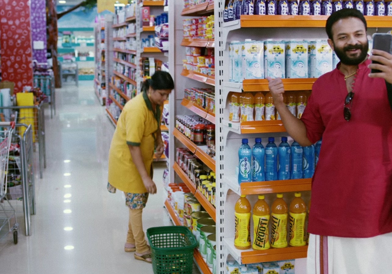 A person on their phone in a store