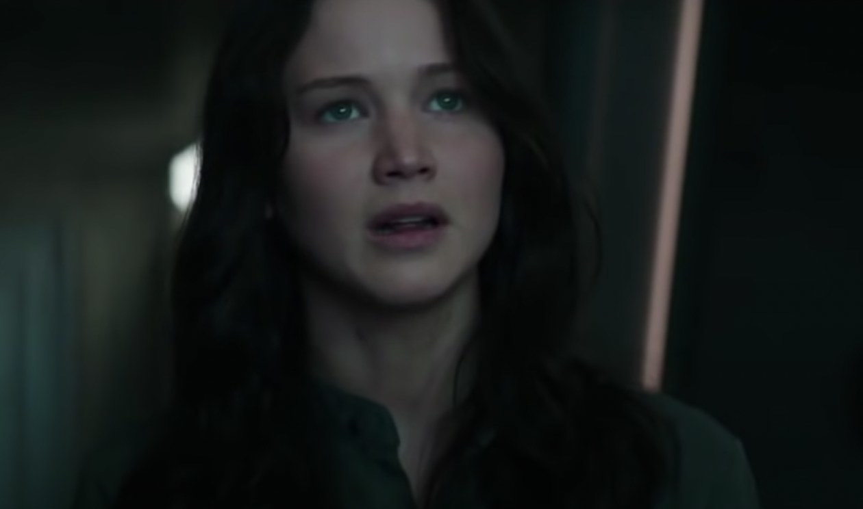 Jennifer Lawrence as Katniss Everdeen in The Hunger Games: Mockingjay Part 1