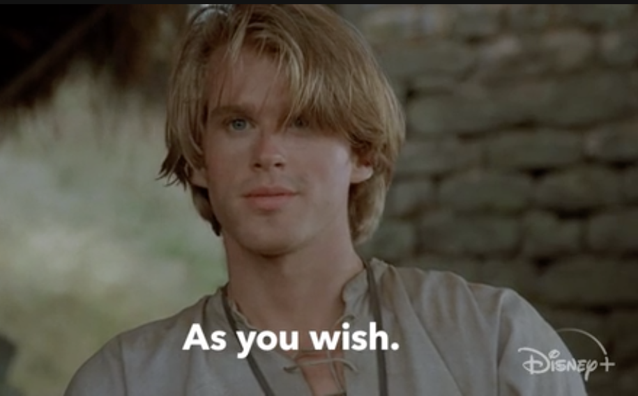 Westley saying "As you wish"