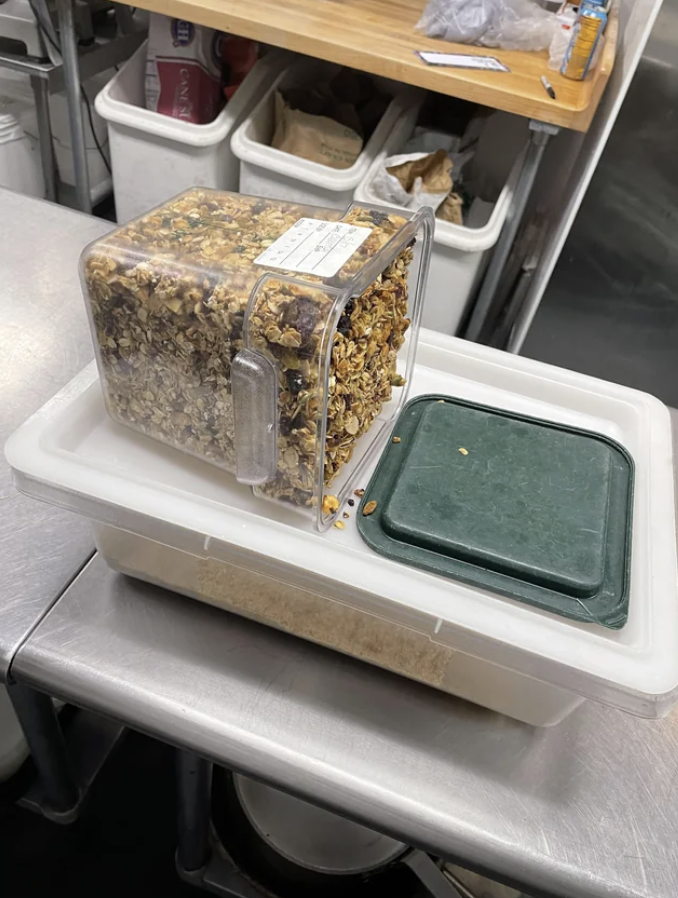 Granola that won't come out of a container