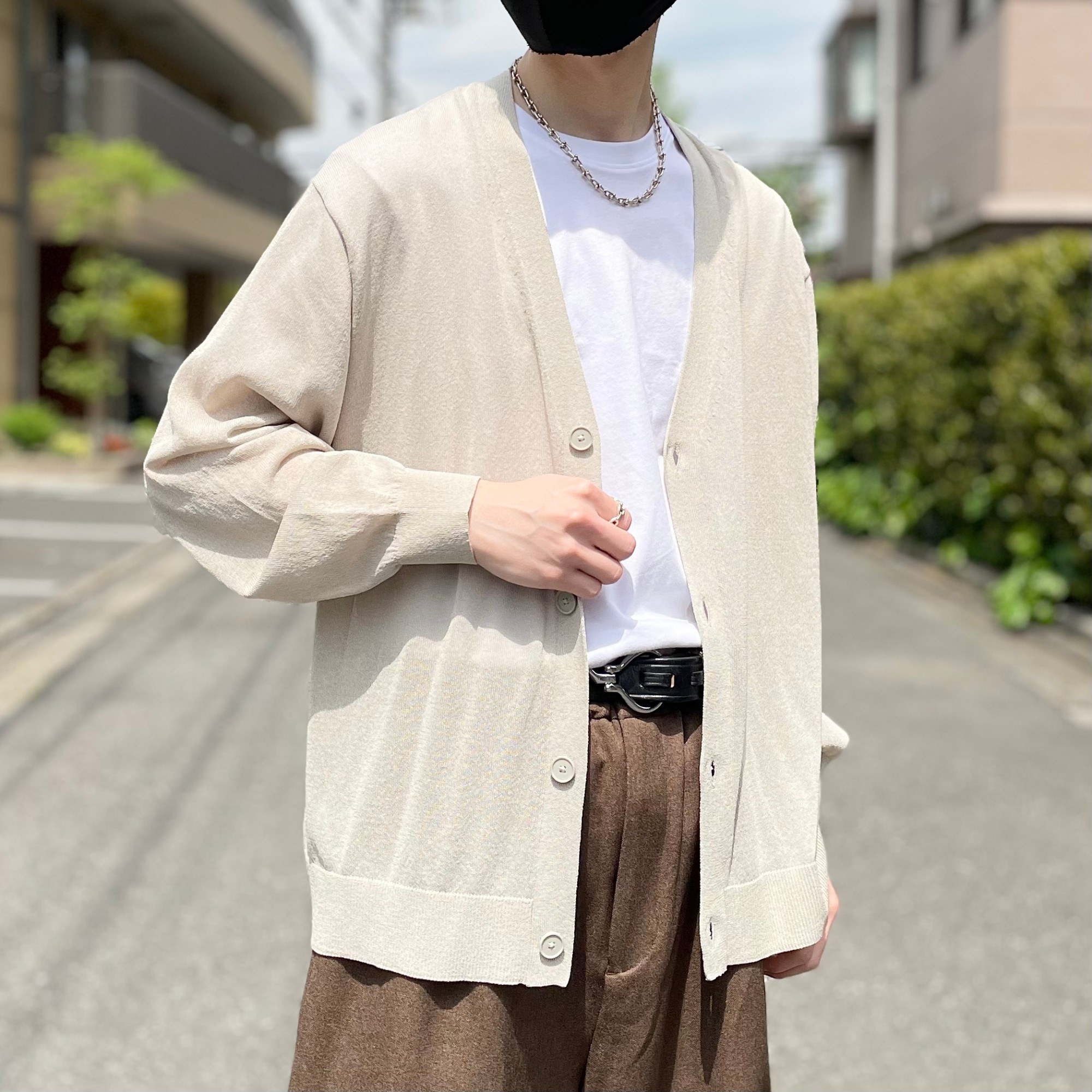 GUのおすすめのメンズアイテム「シアーニットカーディガン(長袖)」