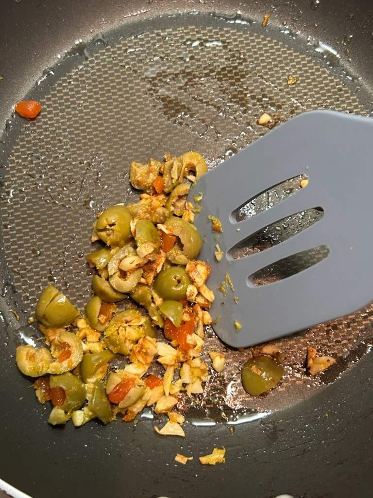 Chopped veggies in a pan