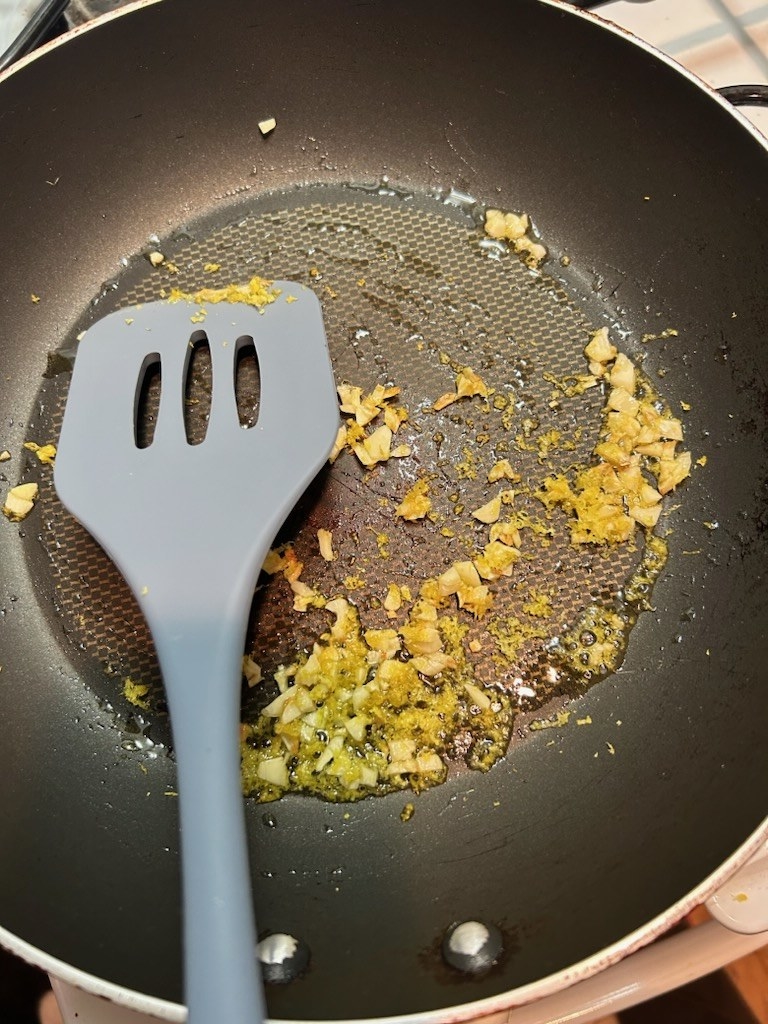 Spices cooking in a pan