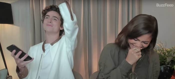 Timothée Chalamet and Zendaya in an interview