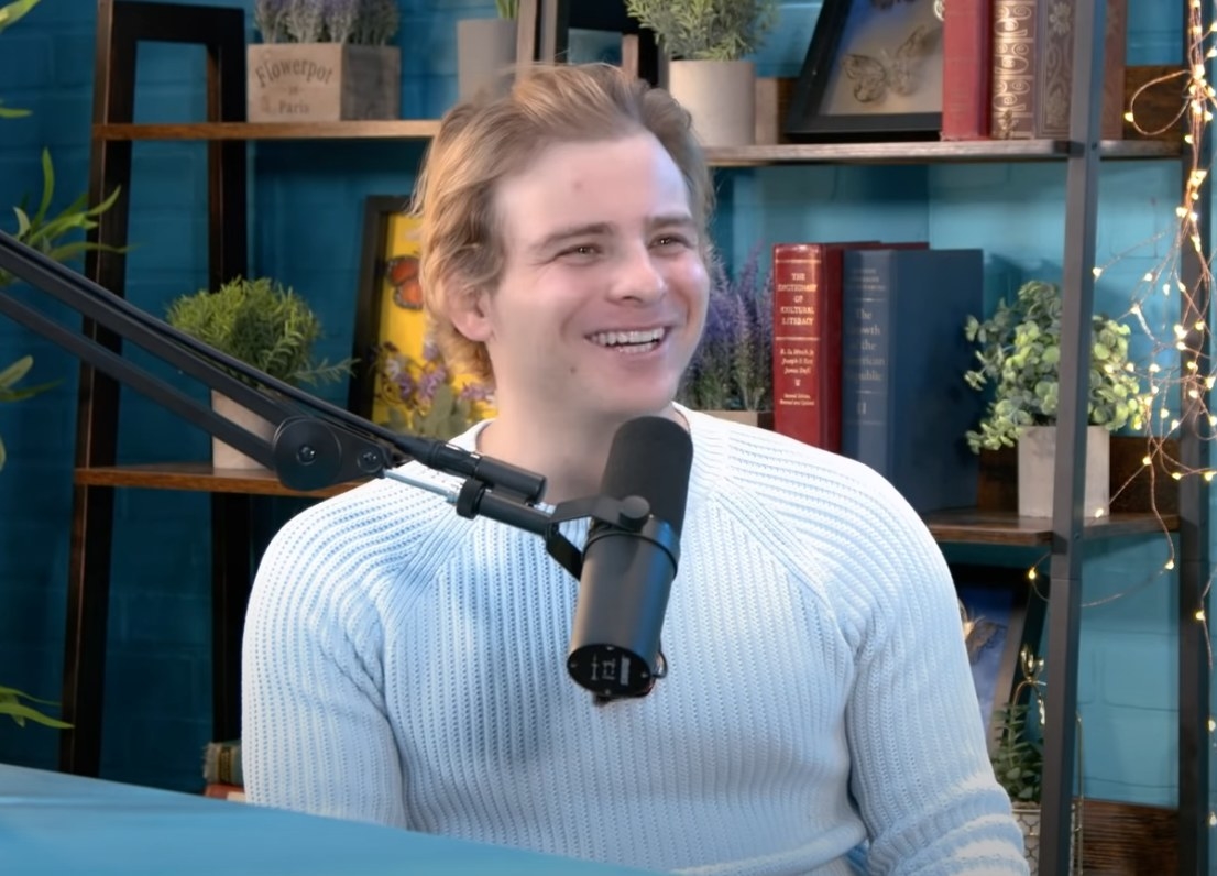 Jonathan Lipnicki smiles while chatting on Christy Carlson Romano&#x27;s &quot;Vulnerable&quot; podcast