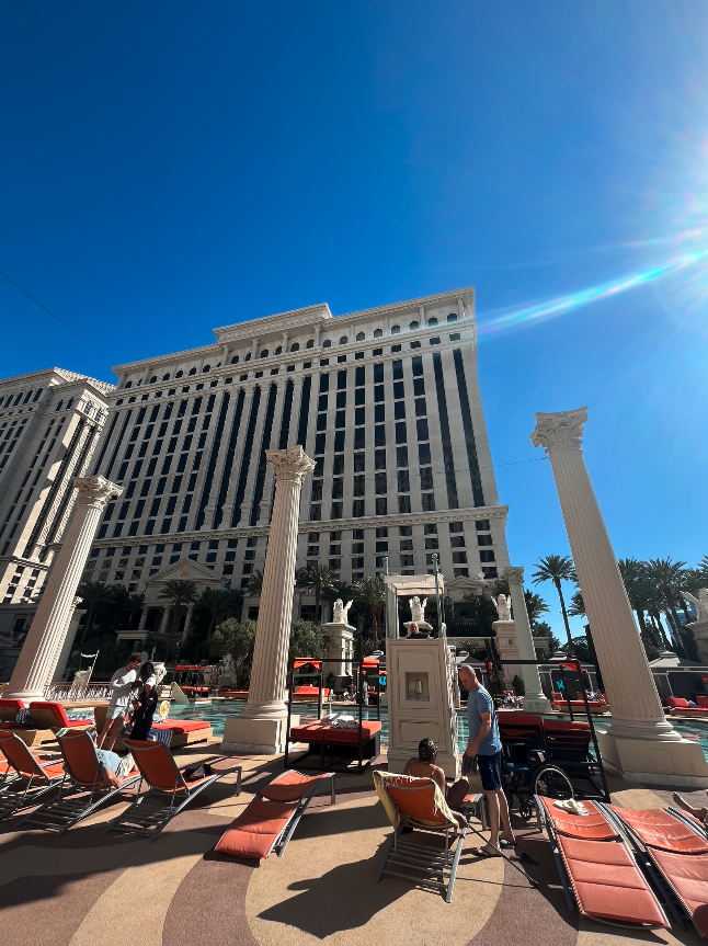 a poolside shot at caesars palace